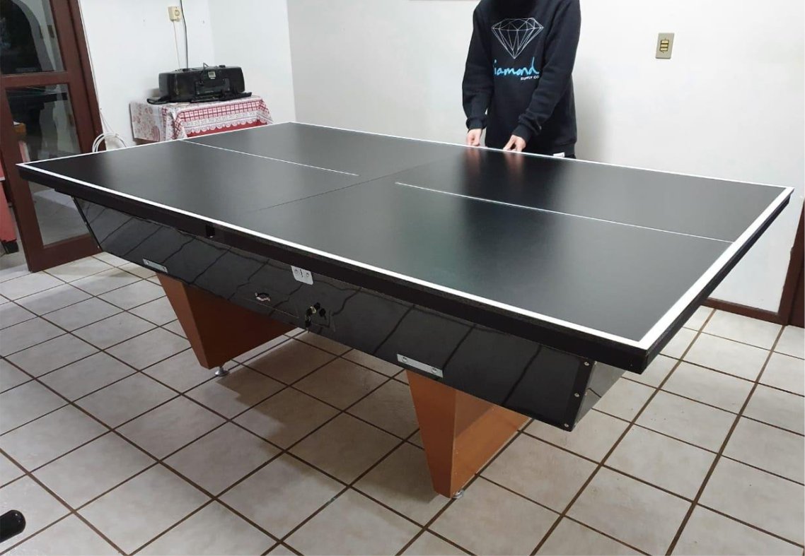 Tampo Ping-pong Preto Tênis De Mesa Cima Mesa Sinuca Bilhar